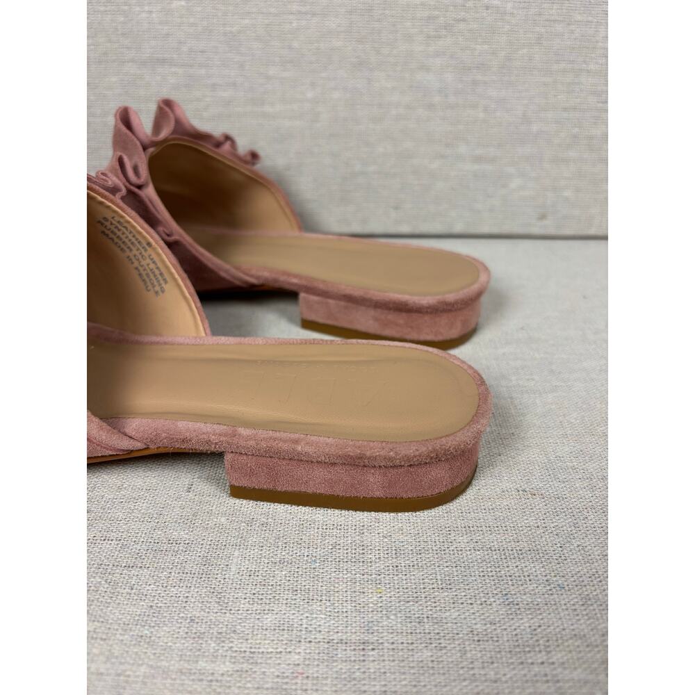 Able Womens Villanueva Ruffle‎ Slide pink Suede Size 8 Slip On Sandals - Picture 3 of 9